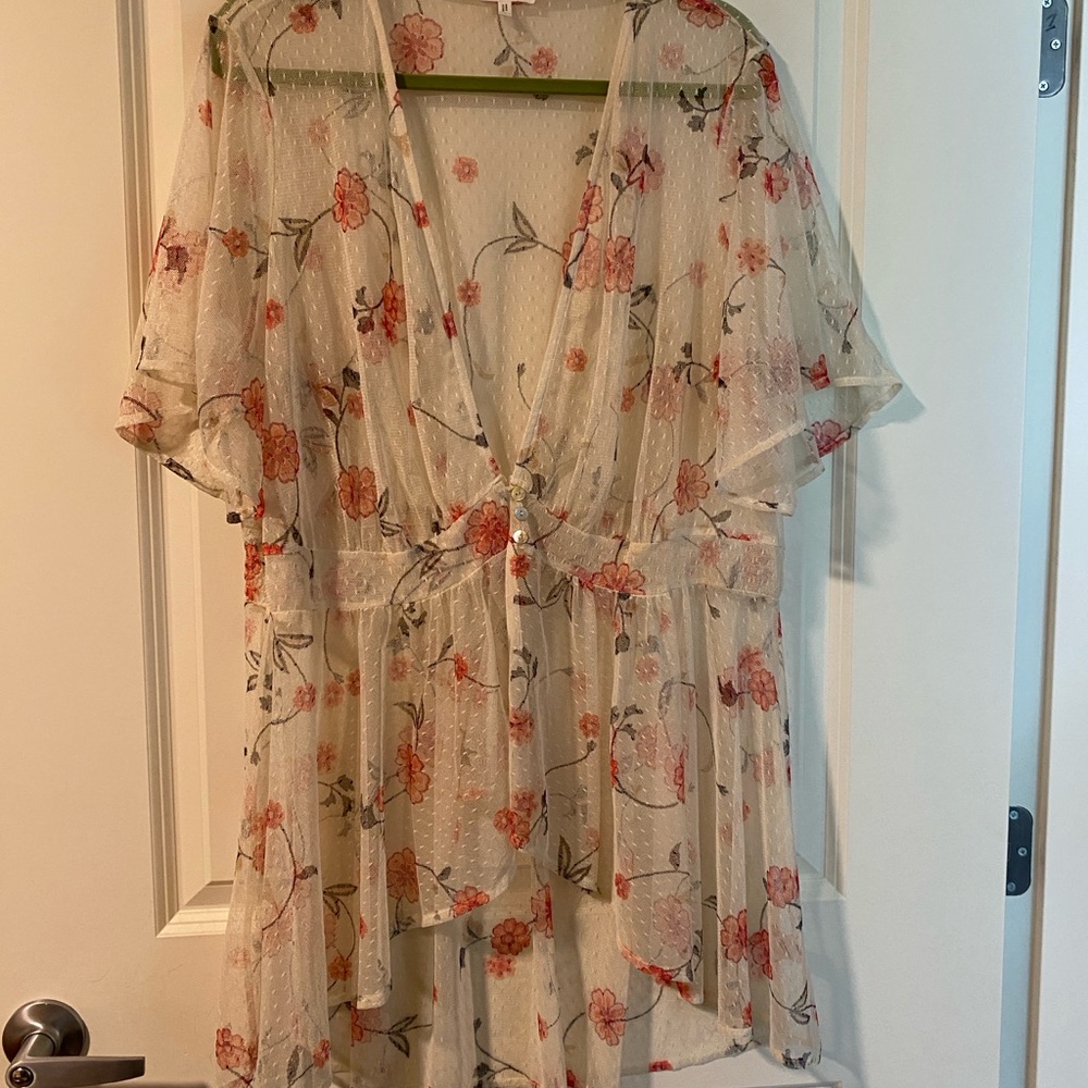 Maurices Floral Sheer Kimono Top